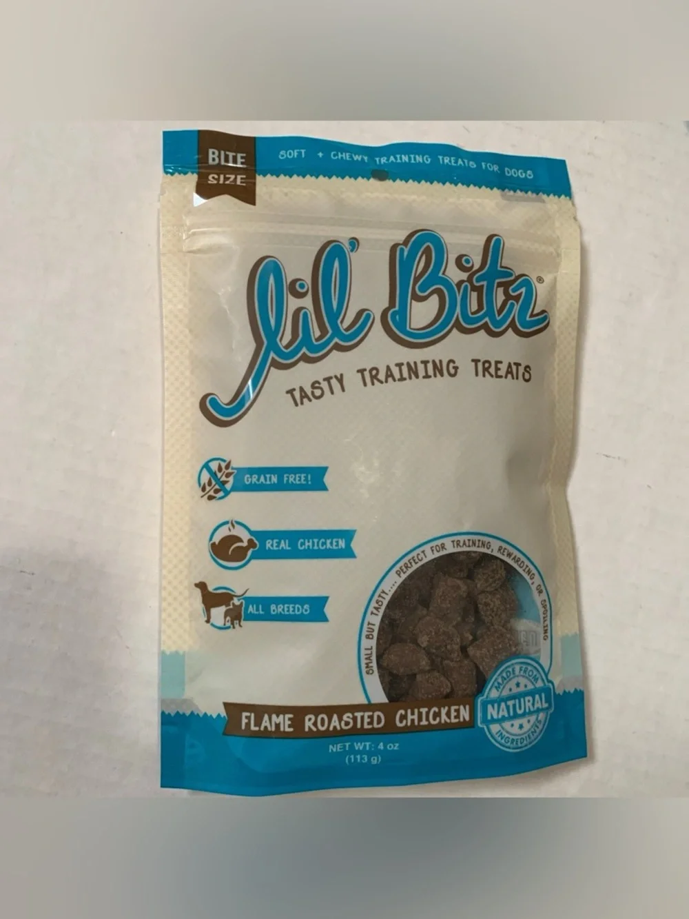 Set of 3 (4oz each) Lil Bitz Training Treats for Dogs, Bite Size Reward  Snack
